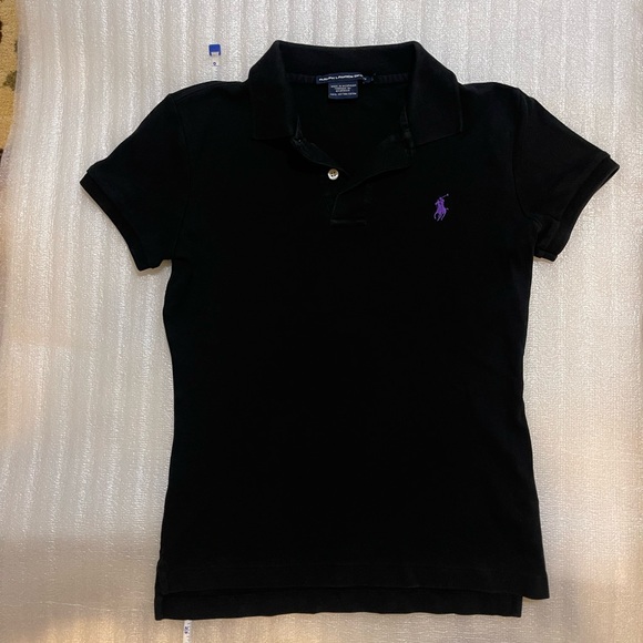 Ralph Lauren Sport Black Polo Shirt with Purple Accent Size Small - Picture 11 of 13